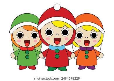 Kawaii Christmas Carolers: Singing Holiday Joy