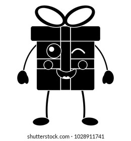kawaii christmas gift box ornament with bow