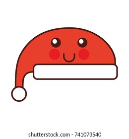 kawaii christmas hat clothes of santa cartoon