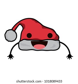 kawaii christmas hat icon