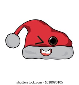 kawaii christmas hat icon