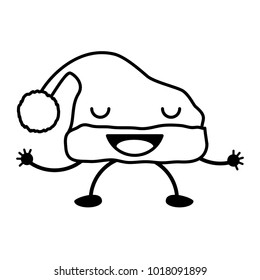 kawaii christmas hat icon