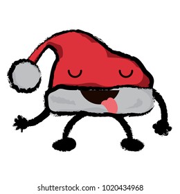 kawaii christmas hat icon