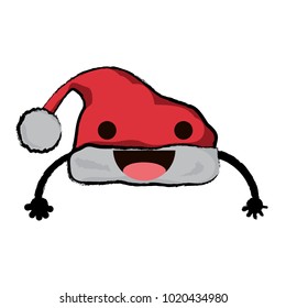 kawaii christmas hat icon