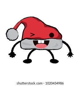 kawaii christmas hat icon
