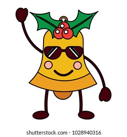 kawaii christmas jingle bell cartoon