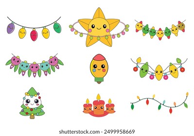 Kawaii Christmas Lights Bundle: String, Fairy, Star, Icicle, Candle, Tree, Outdoor, LED, and Bulb Lights