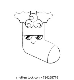 kawaii christmas sock gift decoration design