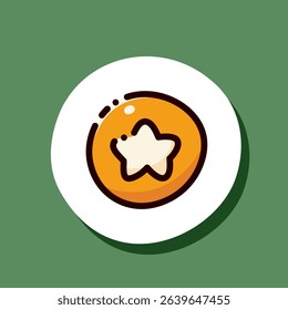 Kawaii Christmas sticker with star check point.