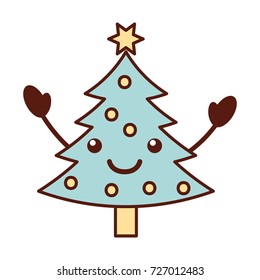 kawaii christmas tree pine decoration celebration party