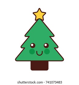 kawaii christmas tree pine decoration cartoon