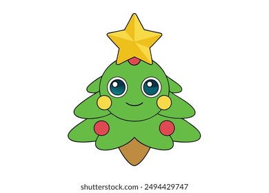 Kawaii Christmas Tree Topper - Adorable y lindo diseño de Festiva