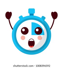 kawaii chronometer speed timer cartoon character