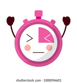kawaii chronometer speed timer cartoon character