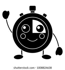 kawaii chronometer speed timer cartoon character