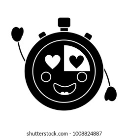kawaii chronometer speed timer cartoon character