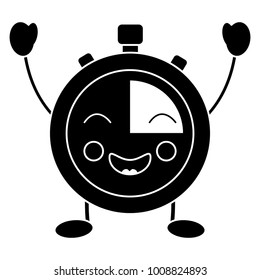 kawaii chronometer speed timer cartoon character