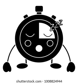kawaii chronometer speed timer cartoon character