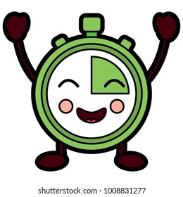 kawaii chronometer speed timer cartoon character