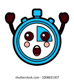 kawaii chronometer speed timer cartoon character