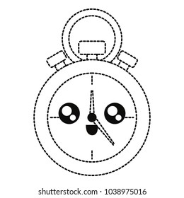 kawaii chronometer sticker   vector illustration