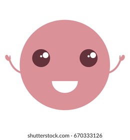 kawaii circle face emoticon character