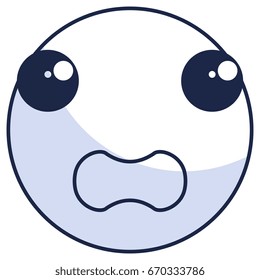 kawaii circle face emoticon character