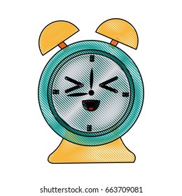 kawaii clock alarm time school icon