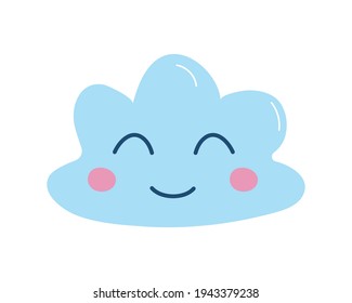 kawaii cloud doodle style icon