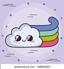 kawaii cloud with a rainbow