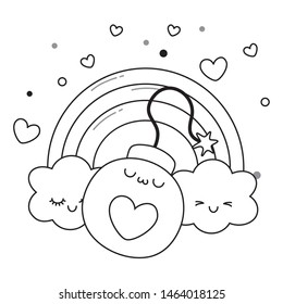 Kawaii of clouds cartoon design