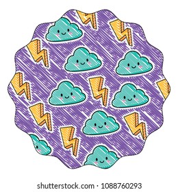 Kawaii clouds and lightning