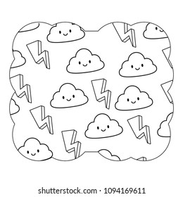 Kawaii clouds and lightning