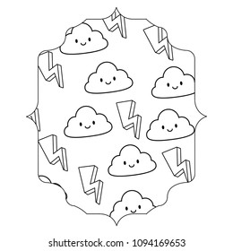 Kawaii clouds and lightning