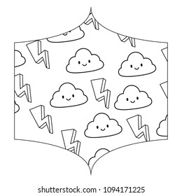 Kawaii clouds and lightning