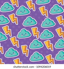 Kawaii clouds and lightning