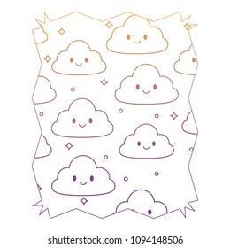 kawaii clouds pattern
