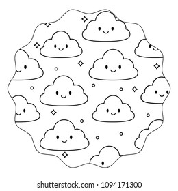 Kawaii clouds pattern