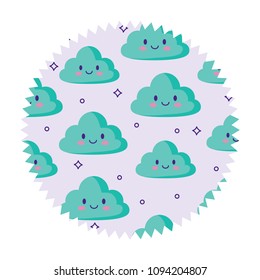 Kawaii clouds pattern