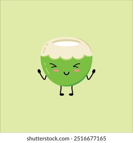 kawaii coconut vector illustration design. Eps 10