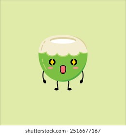 projeto de ilustração de vetor de coco kawaii. Eps 10
