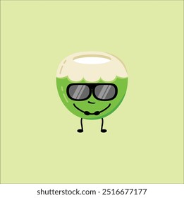 kawaii coconut vector illustration design. Eps 10