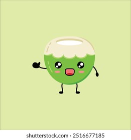 kawaii coconut vector illustration design. Eps 10