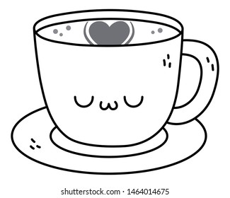 Kawaii of coffee cup cartoon design