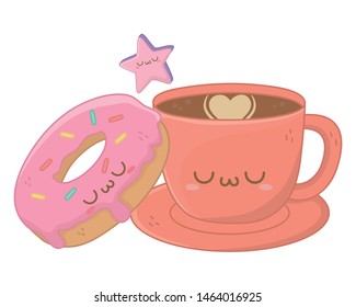 Kawaii of coffee cup cartoon design