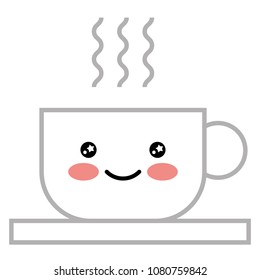 kawaii coffee cup character cartoon