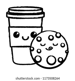 kawaii coffee cup design