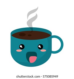 kawaii coffee cup hot