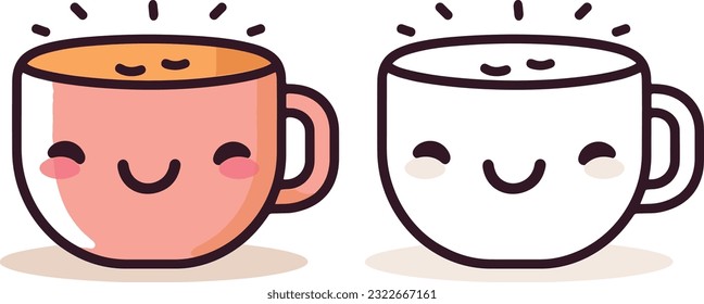 kawaii coffee cup vector illustration design. coffee cup