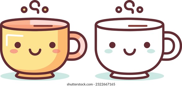 kawaii coffee cup vector illustration design. coffee cup